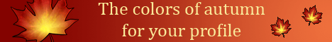 Colorful autumn leaves. Text reads: The colors of autumn for your profile